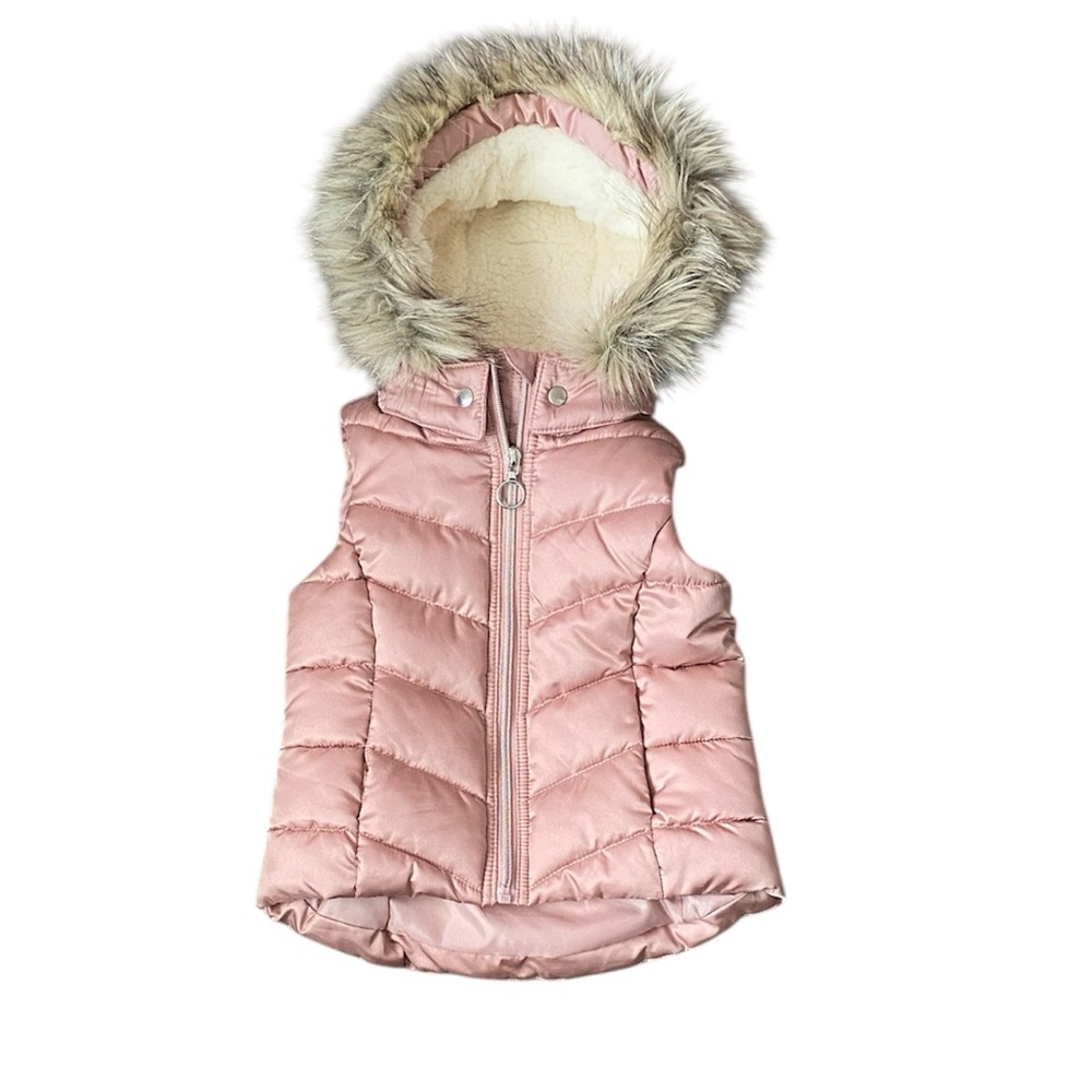 H&M Girls Pink Jacket Sleeveless With Hood